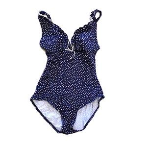 Blue polka dot swimsuit